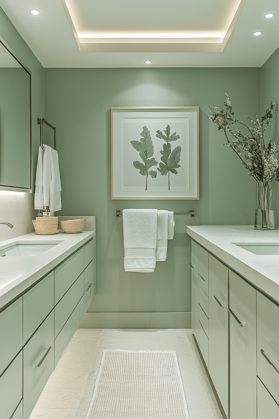sage green bathroom