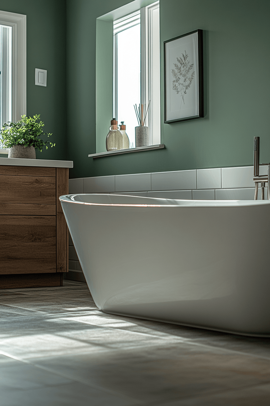 sage green bathroom