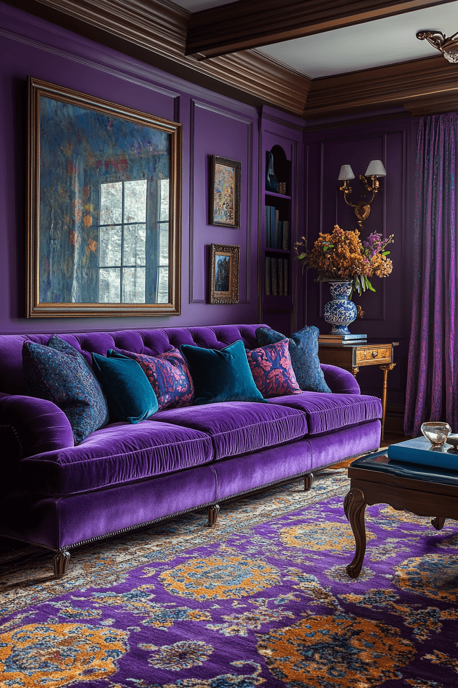 jewel tone living room