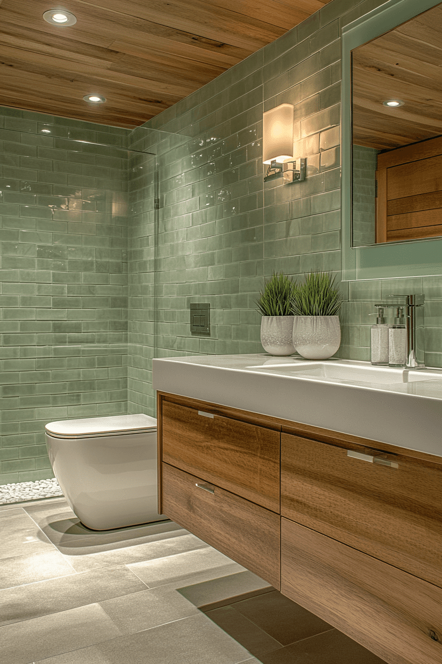 sage green bathroom