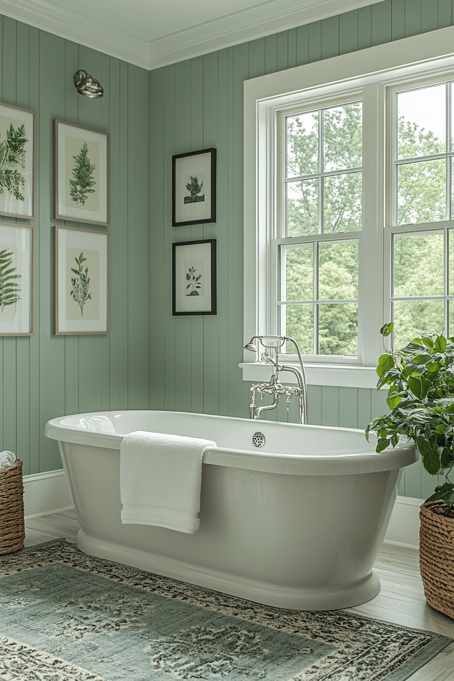 sage green bathroom
