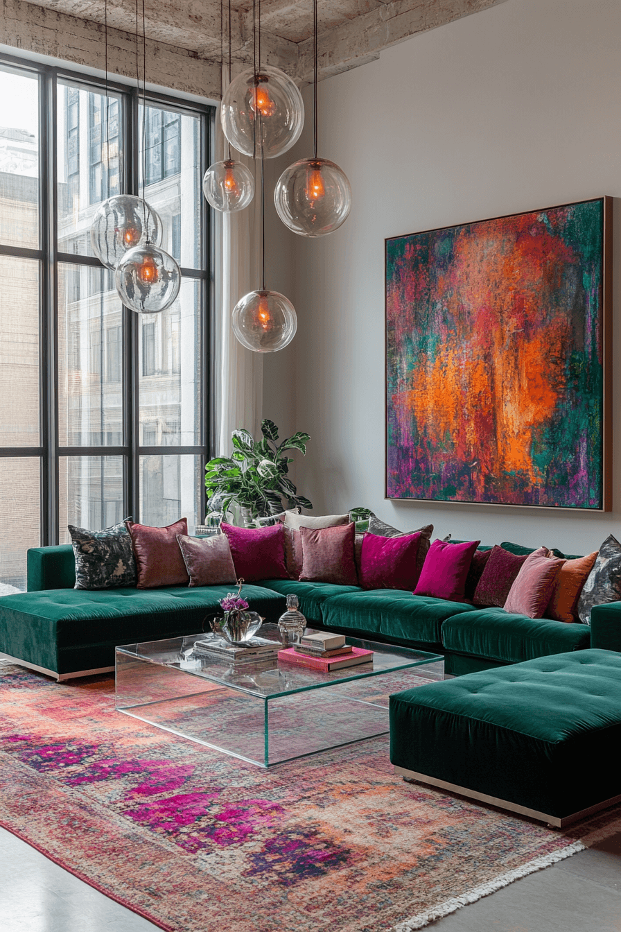 jewel tone living room