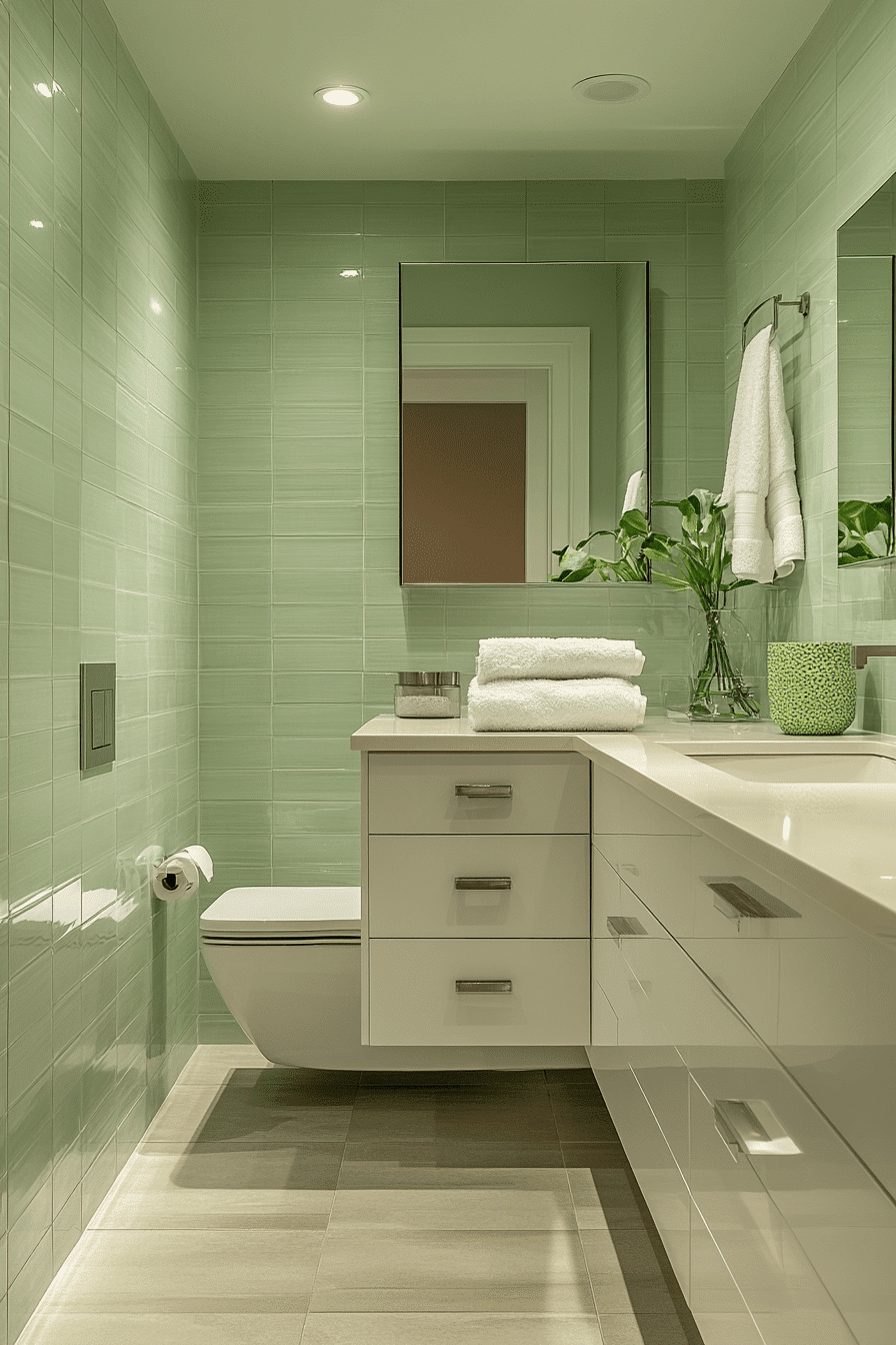 sage green bathroom