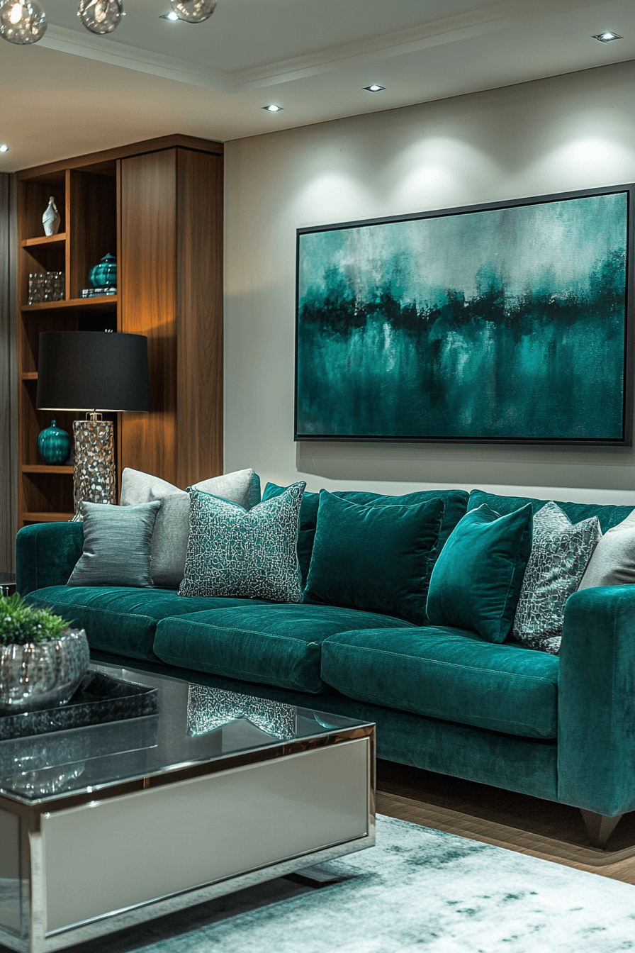 jewel tone living room