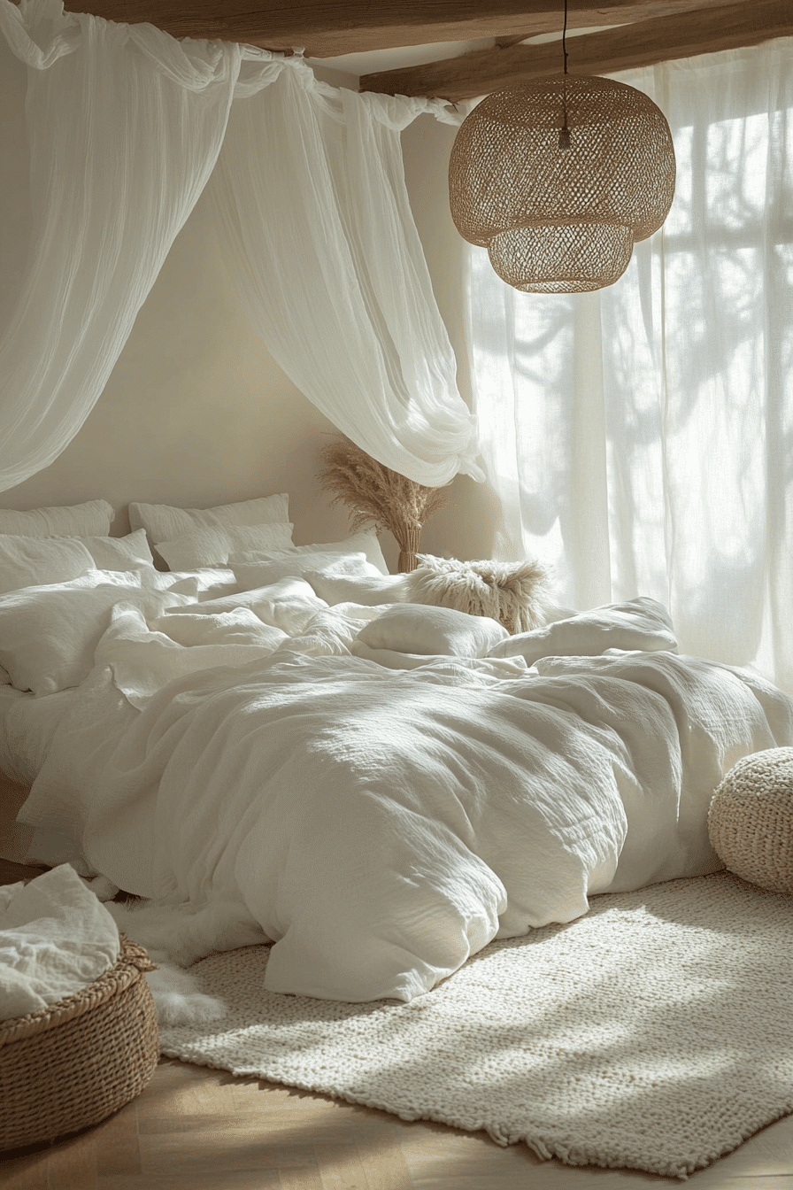 White Boho Bedroom Ideas