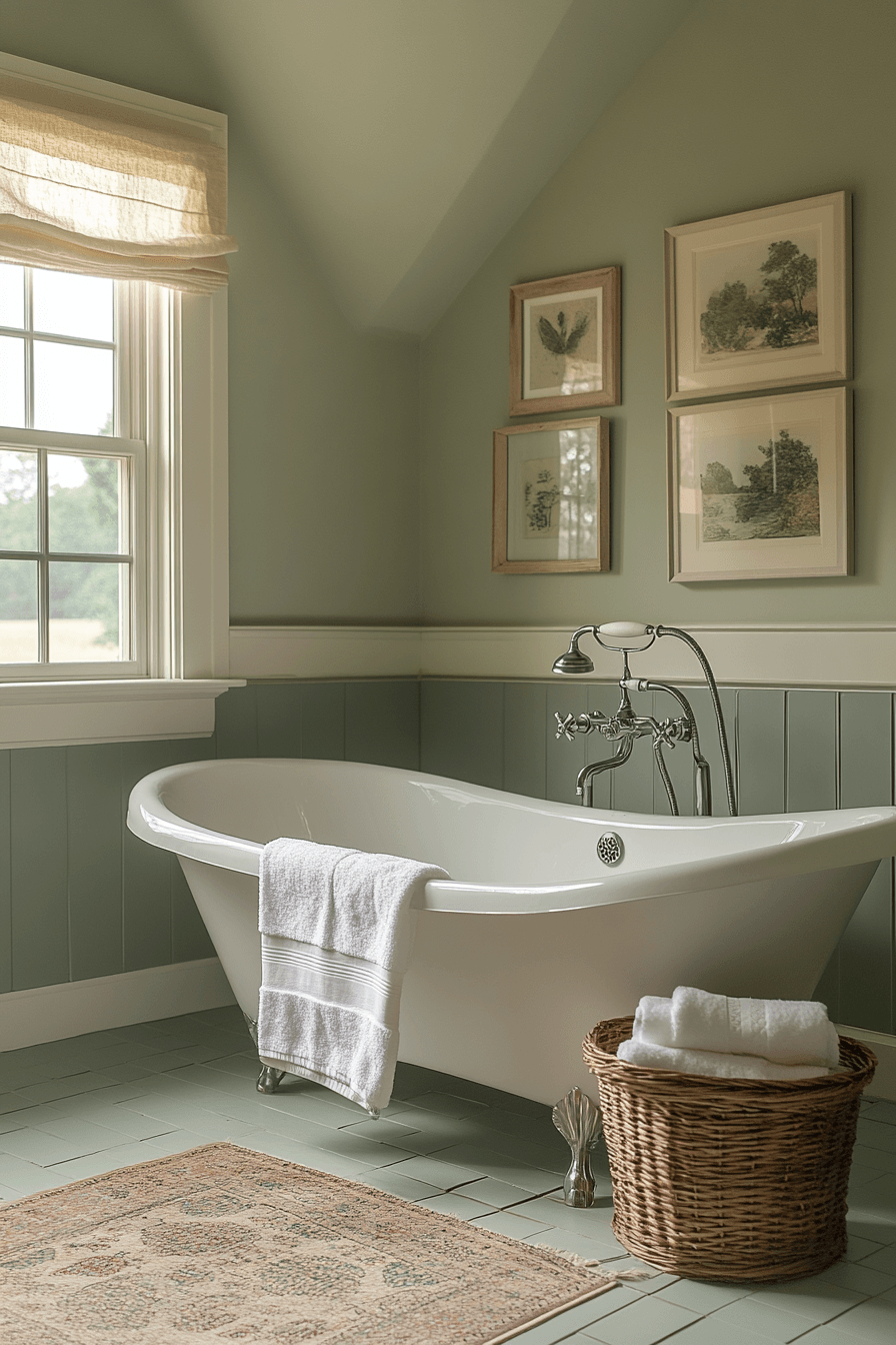 sage green bathroom