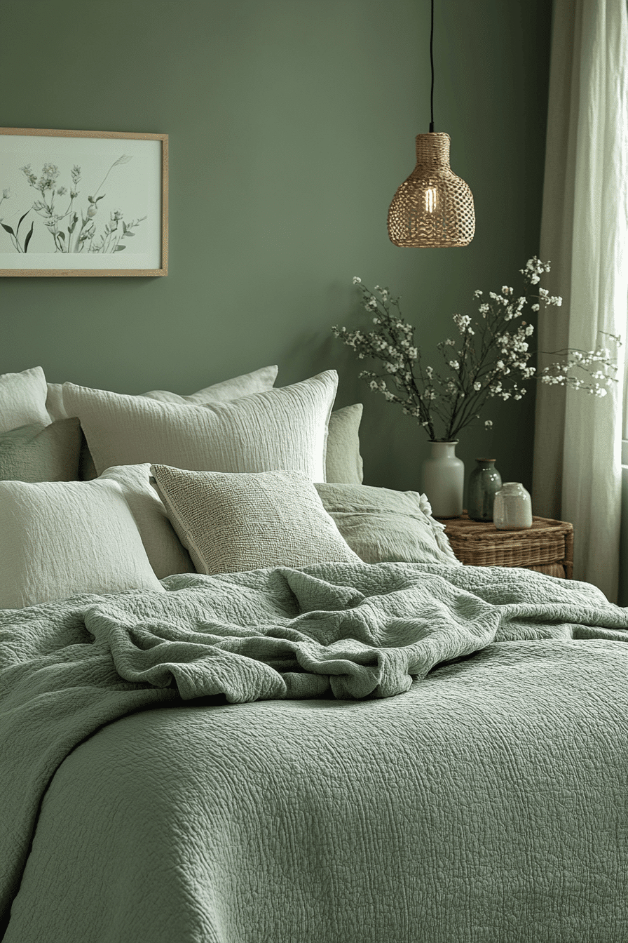 sage green bedroom