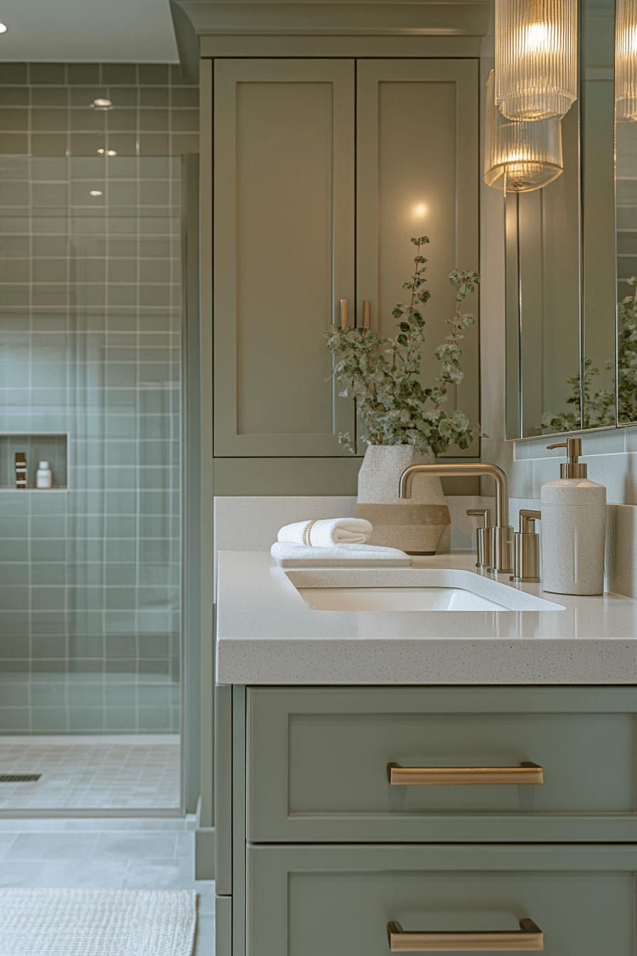 sage green bathroom