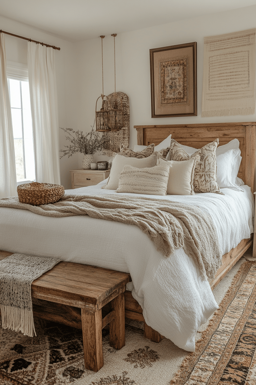 White Boho Bedroom Ideas