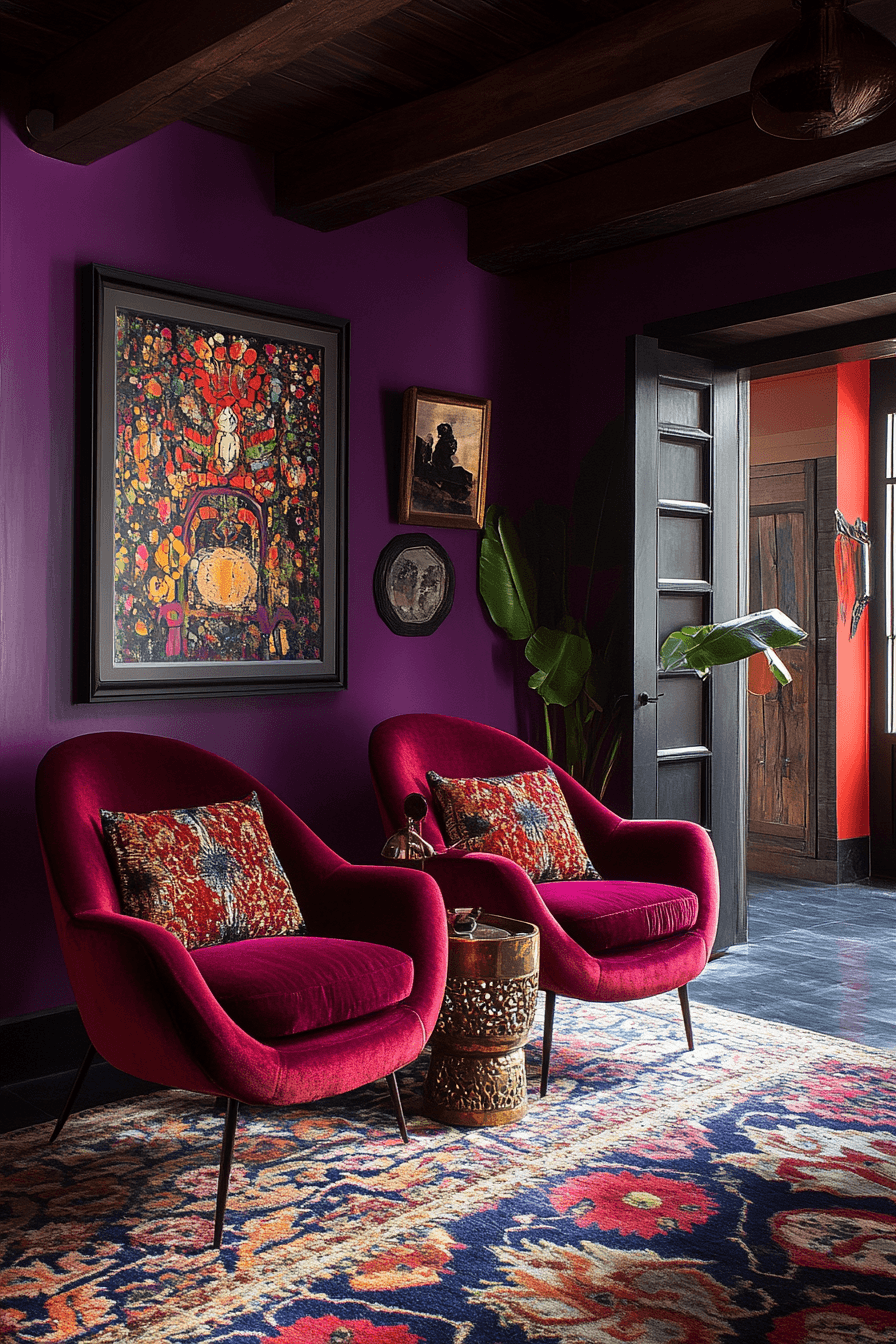 jewel tone living room