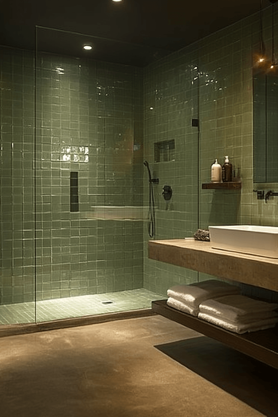 sage green bathroom