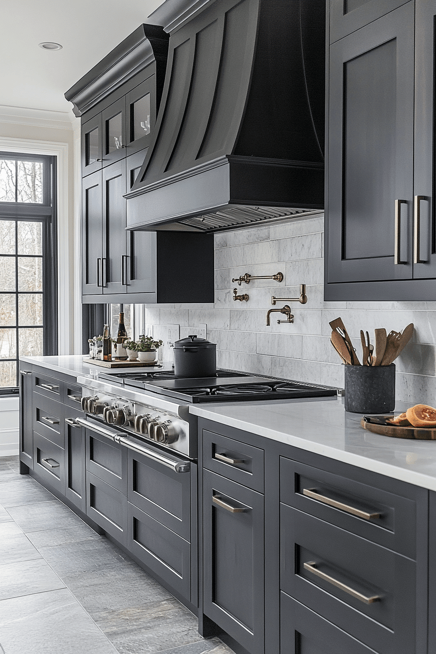 Grey Cabinets White Countertops