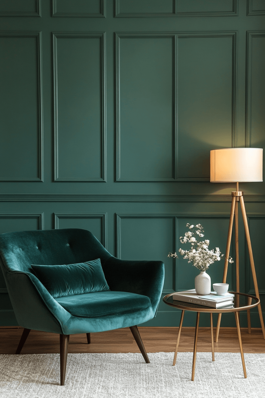 green couch living room