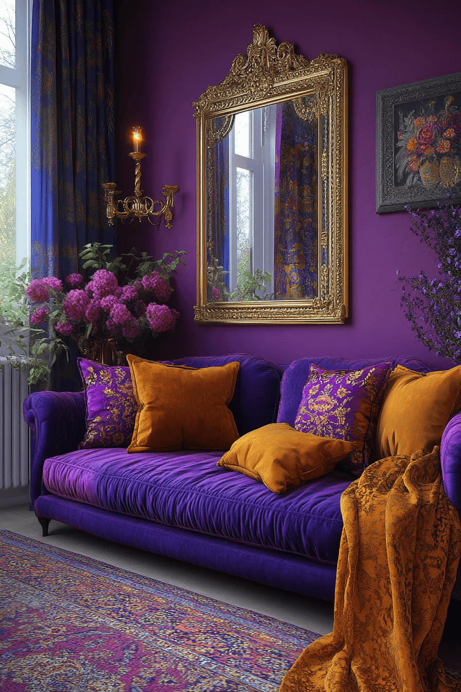jewel tone living room