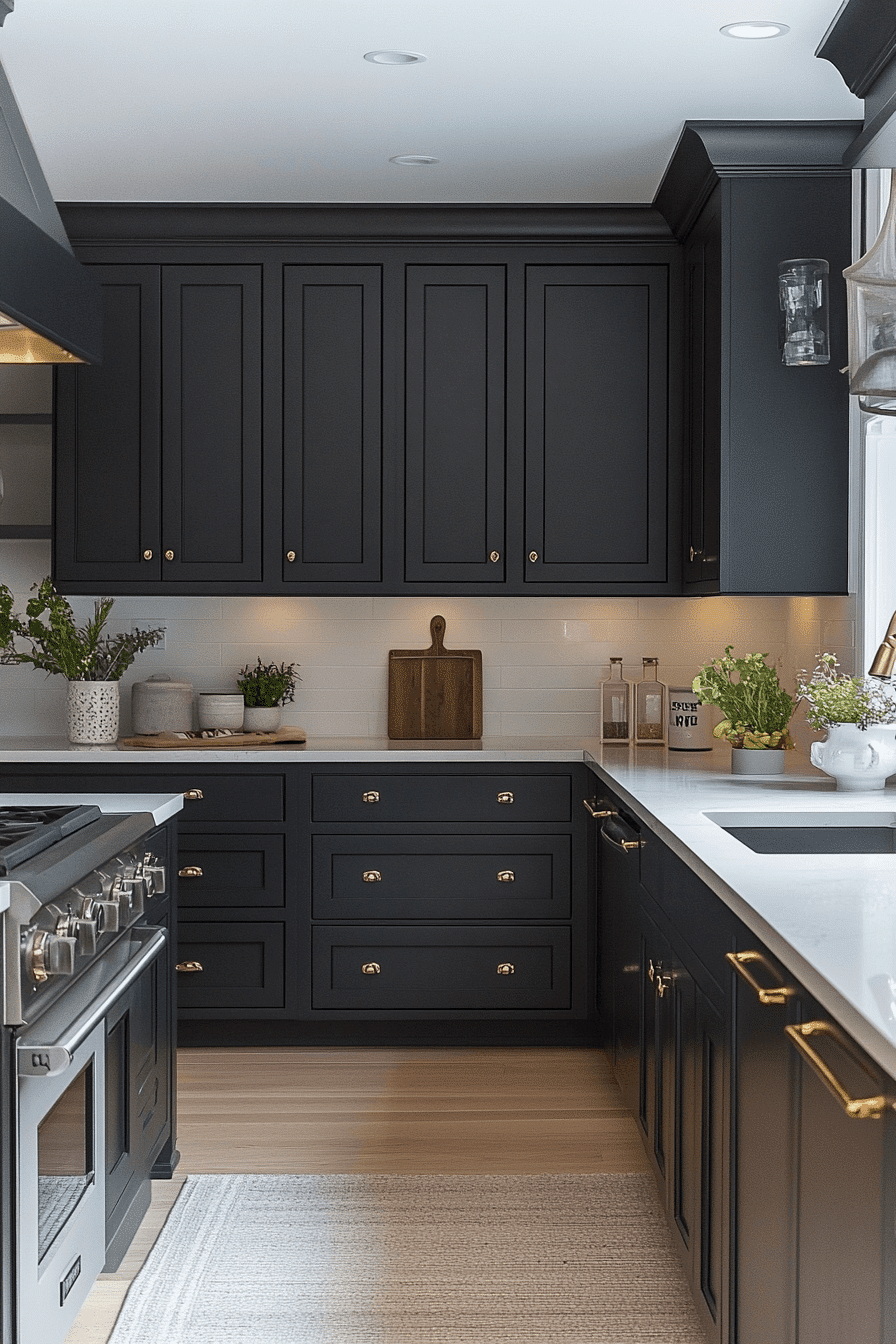 Grey Cabinets White Countertops