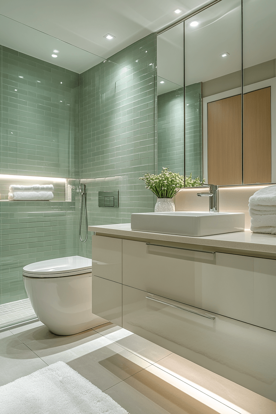 sage green bathroom