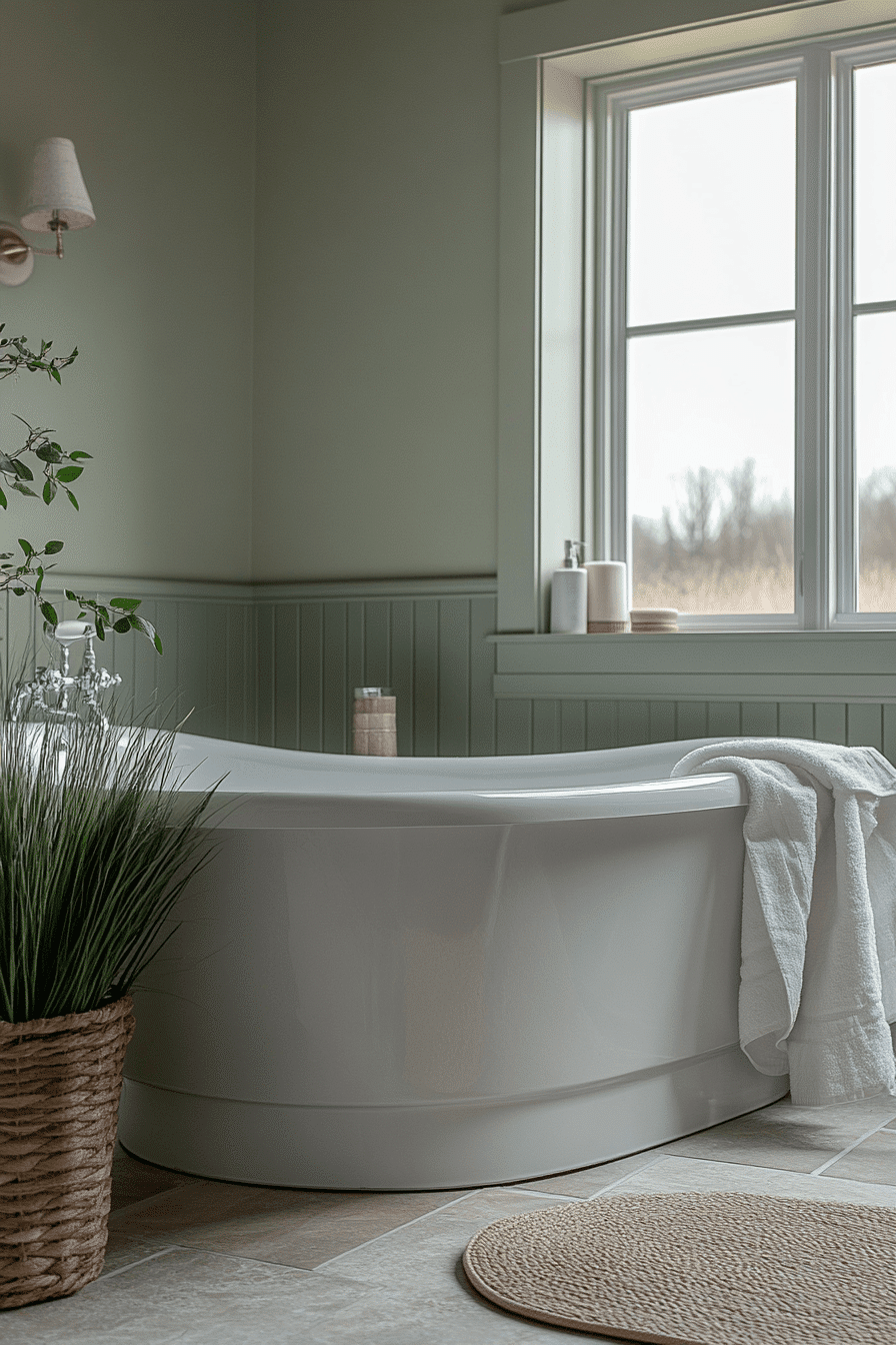 sage green bathroom