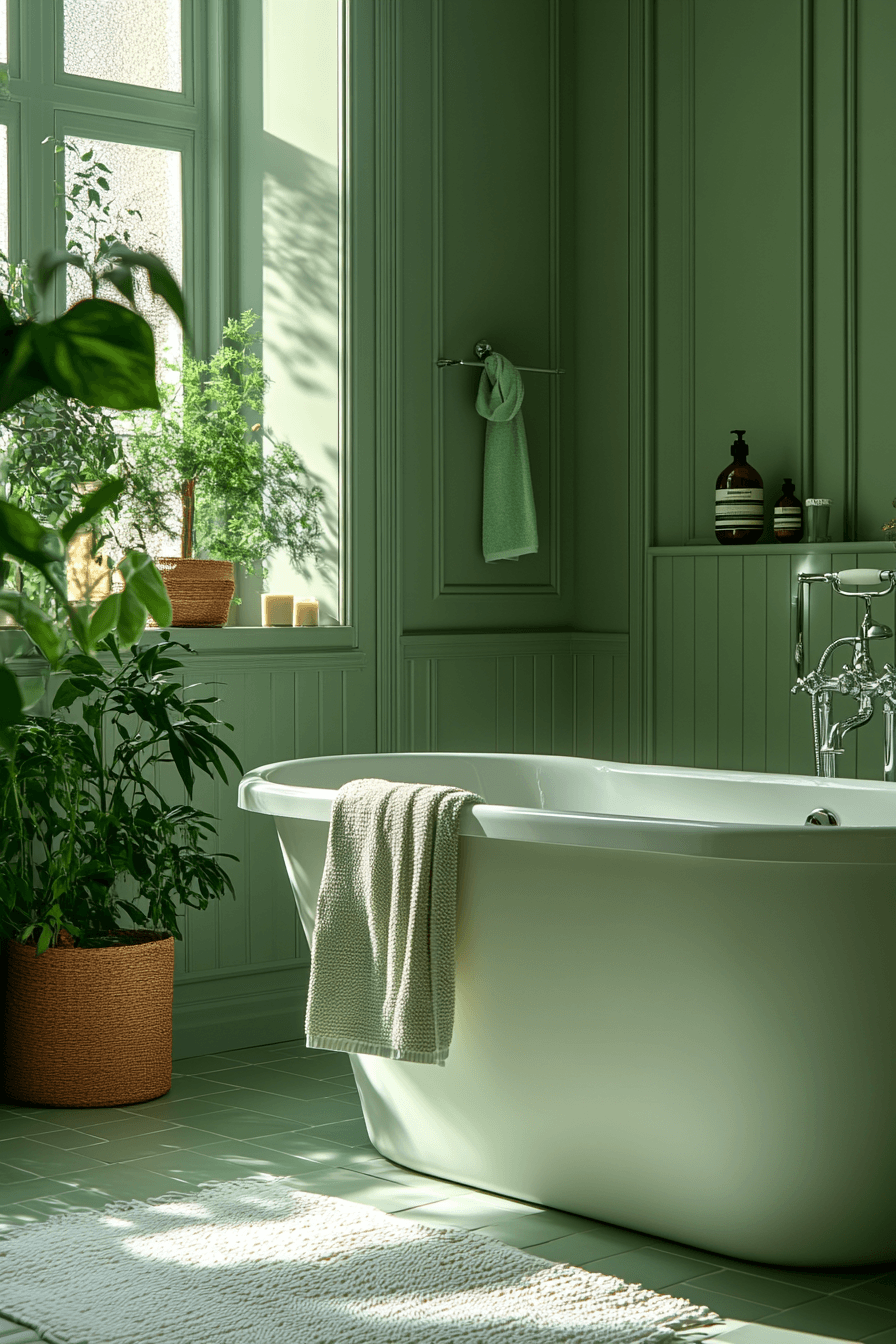 sage green bathroom