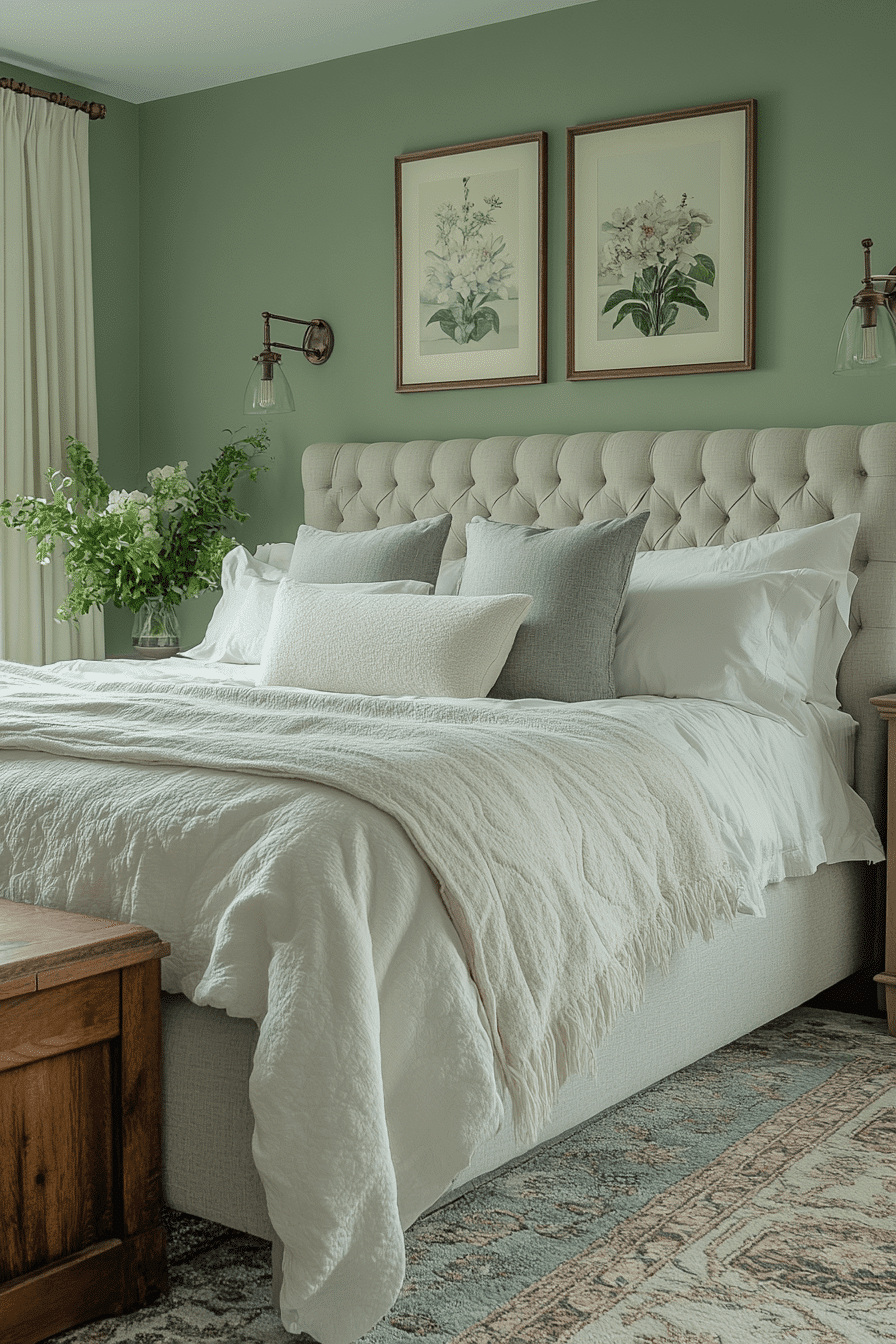 sage green bedroom