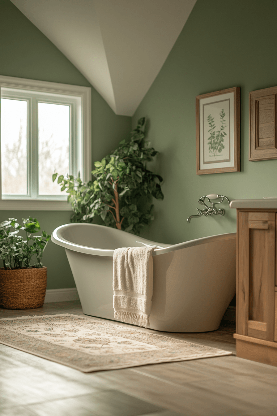 sage green bathroom