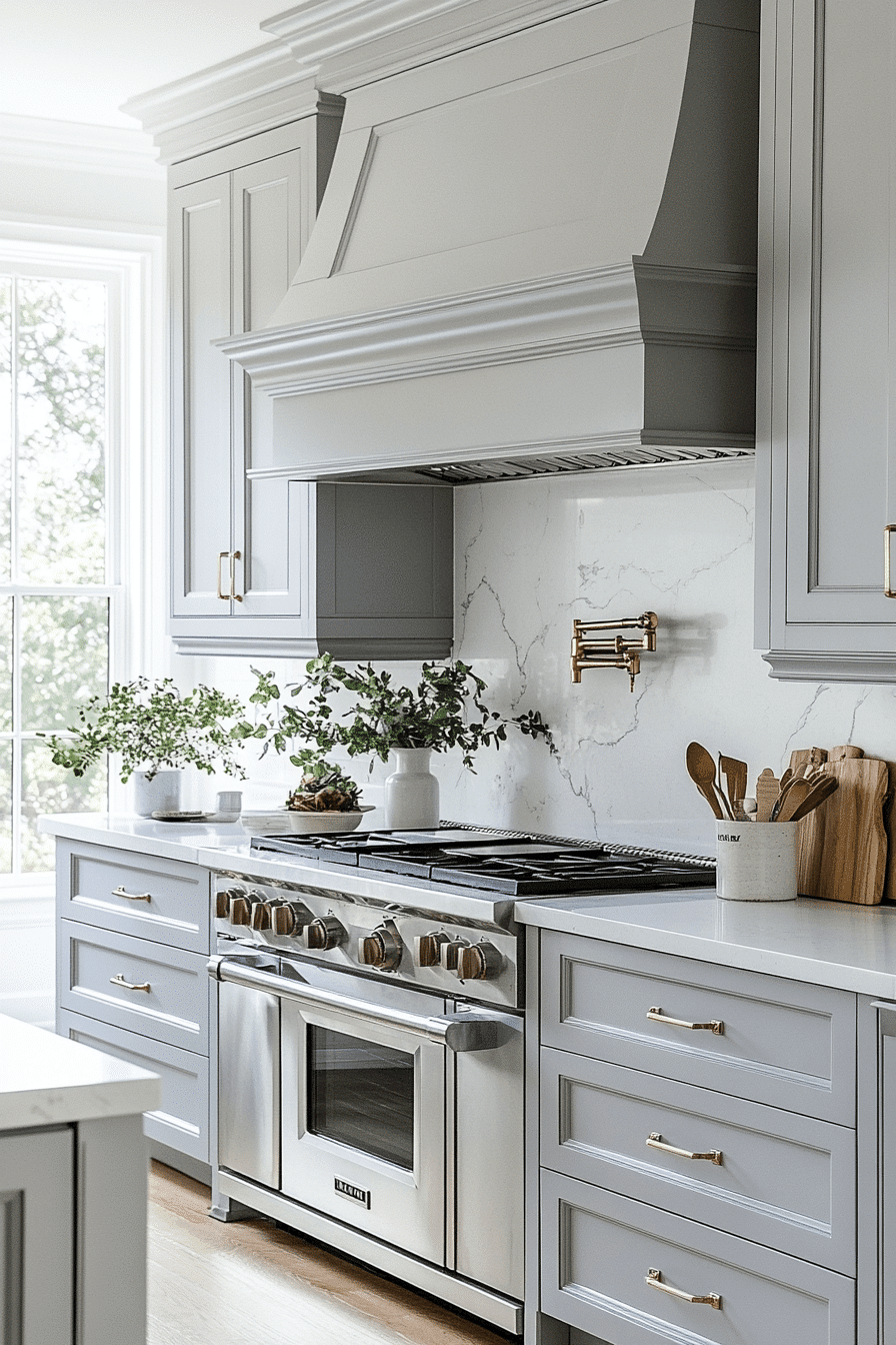 Grey Cabinets White Countertops