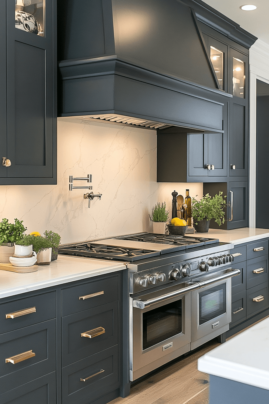 Grey Cabinets White Countertops