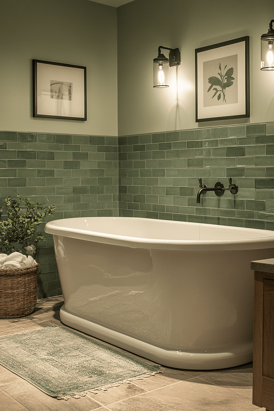 sage green bathroom
