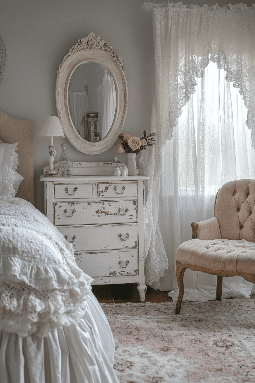 vintage shabby chic bedroom