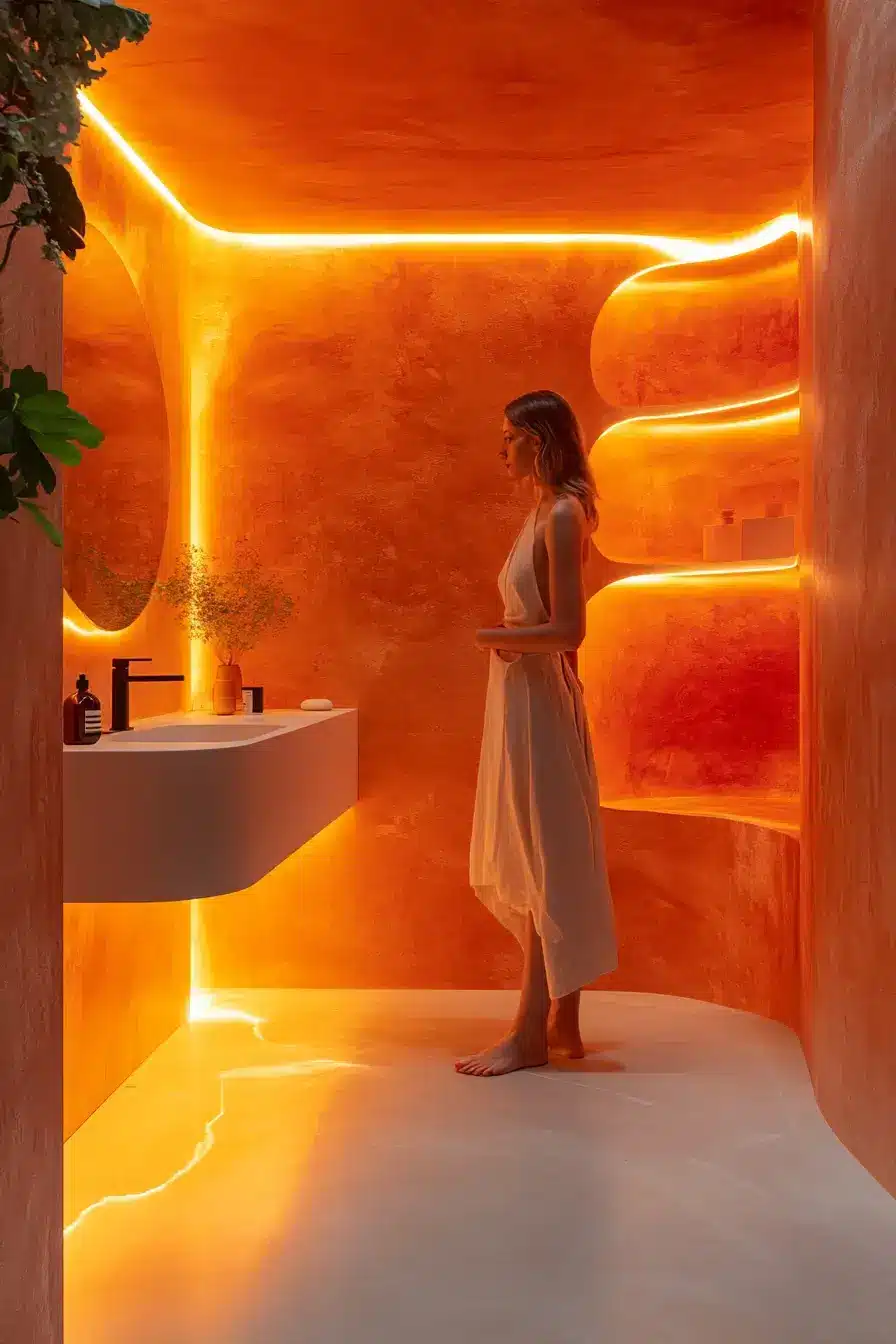 terracotta bathroom