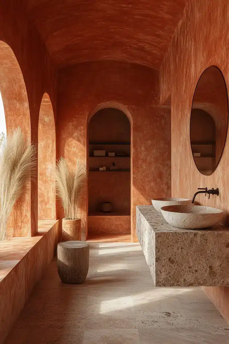 terracotta bathroom