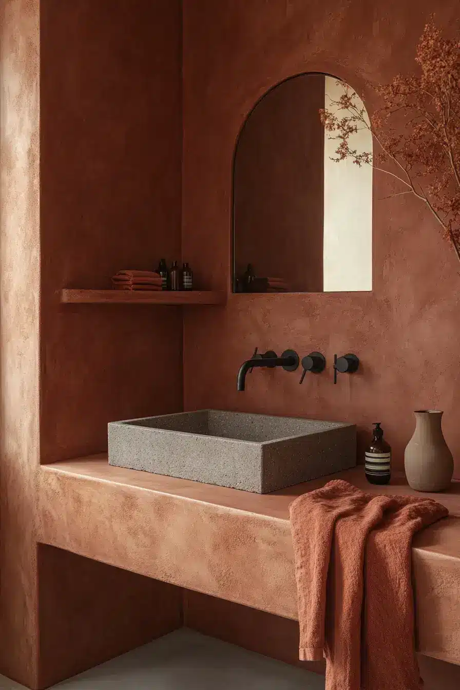 terracotta bathroom