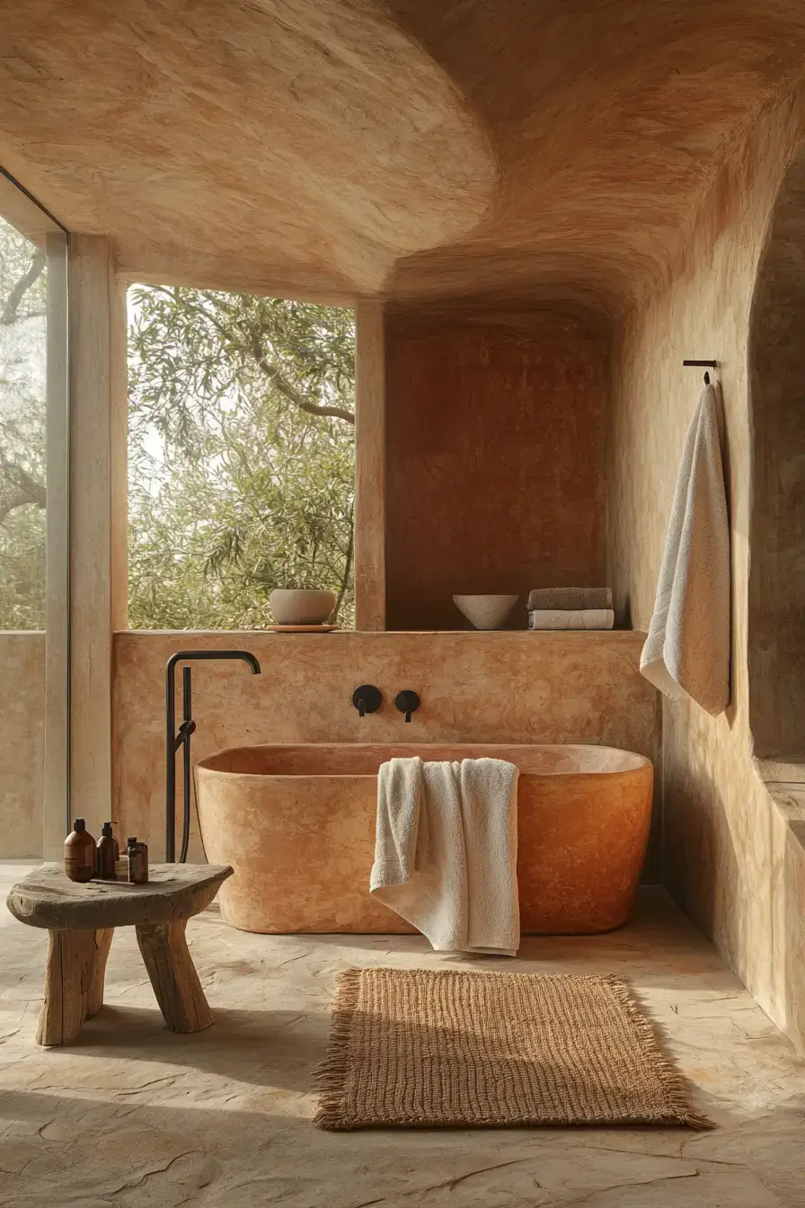 terracotta bathroom