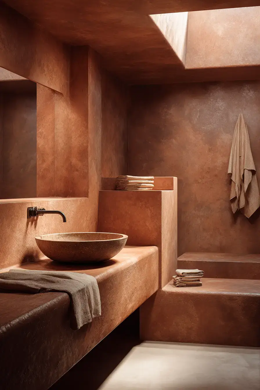 terracotta bathroom