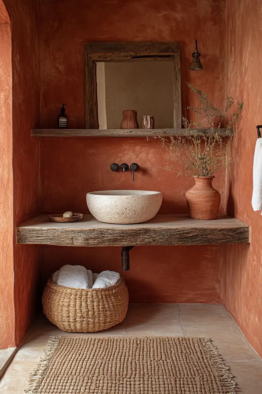 terracotta bathroom