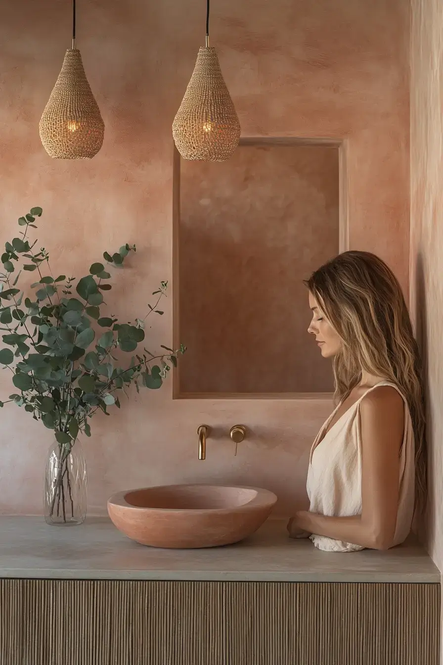 terracotta bathroom