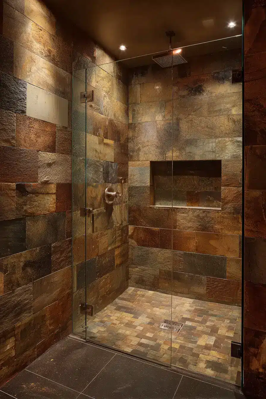 rustic walk in shower ideas