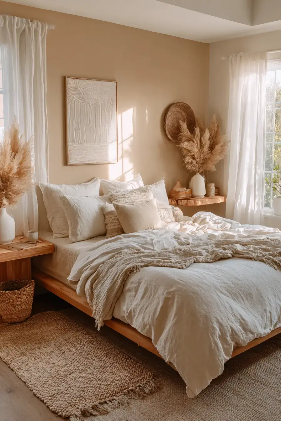 minimalist boho bedrooms