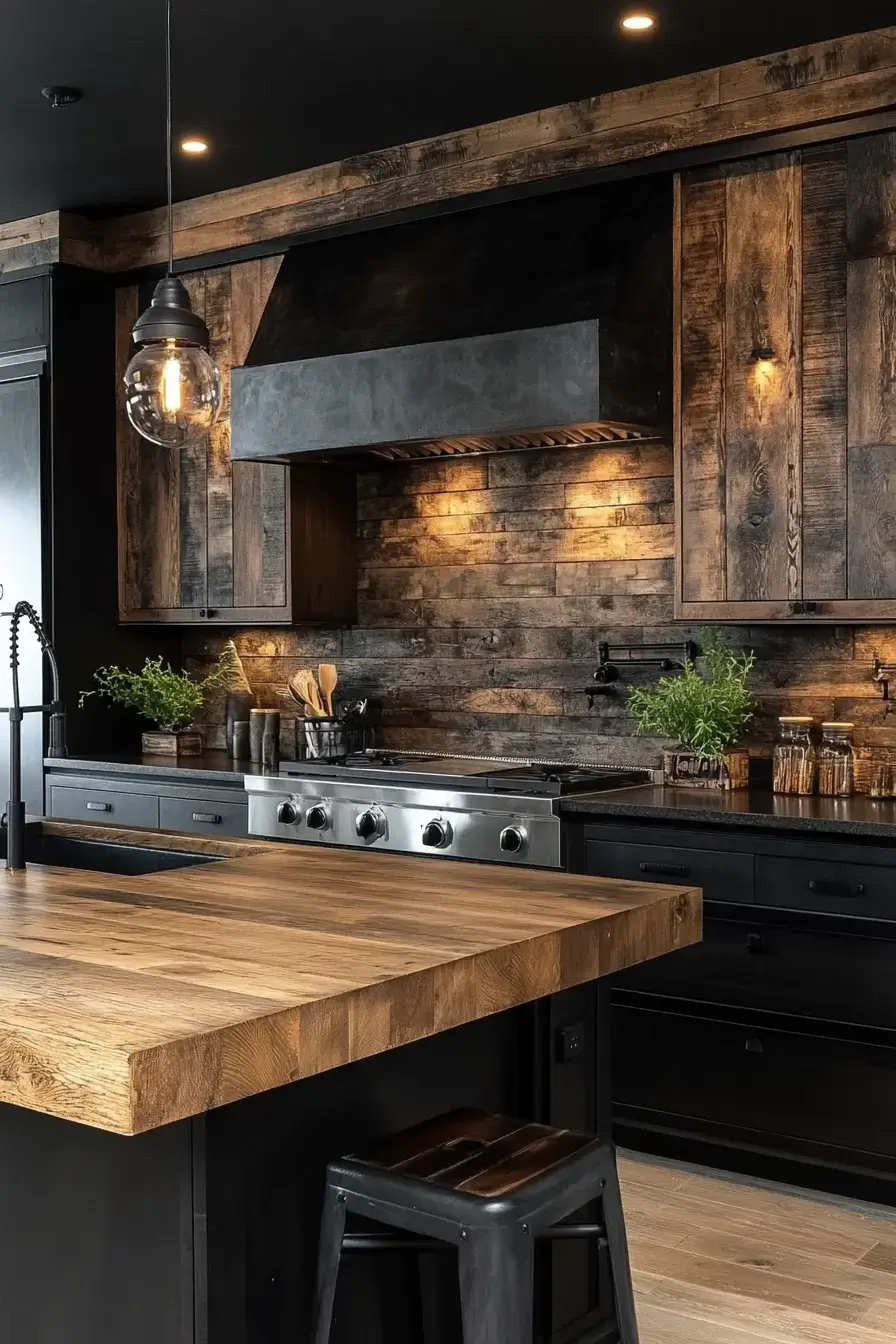 dark rustic kitchen