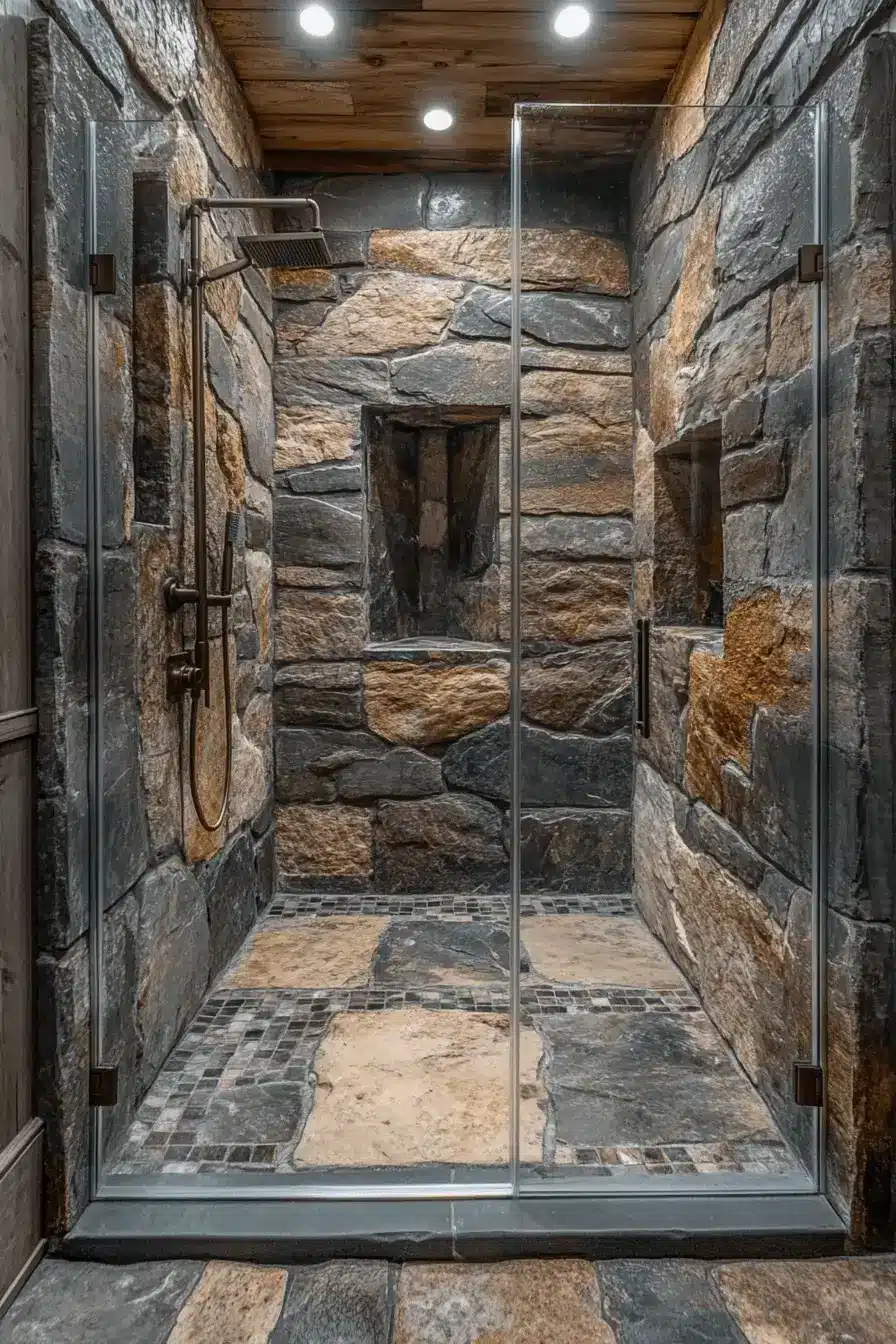 rustic walk in shower ideas