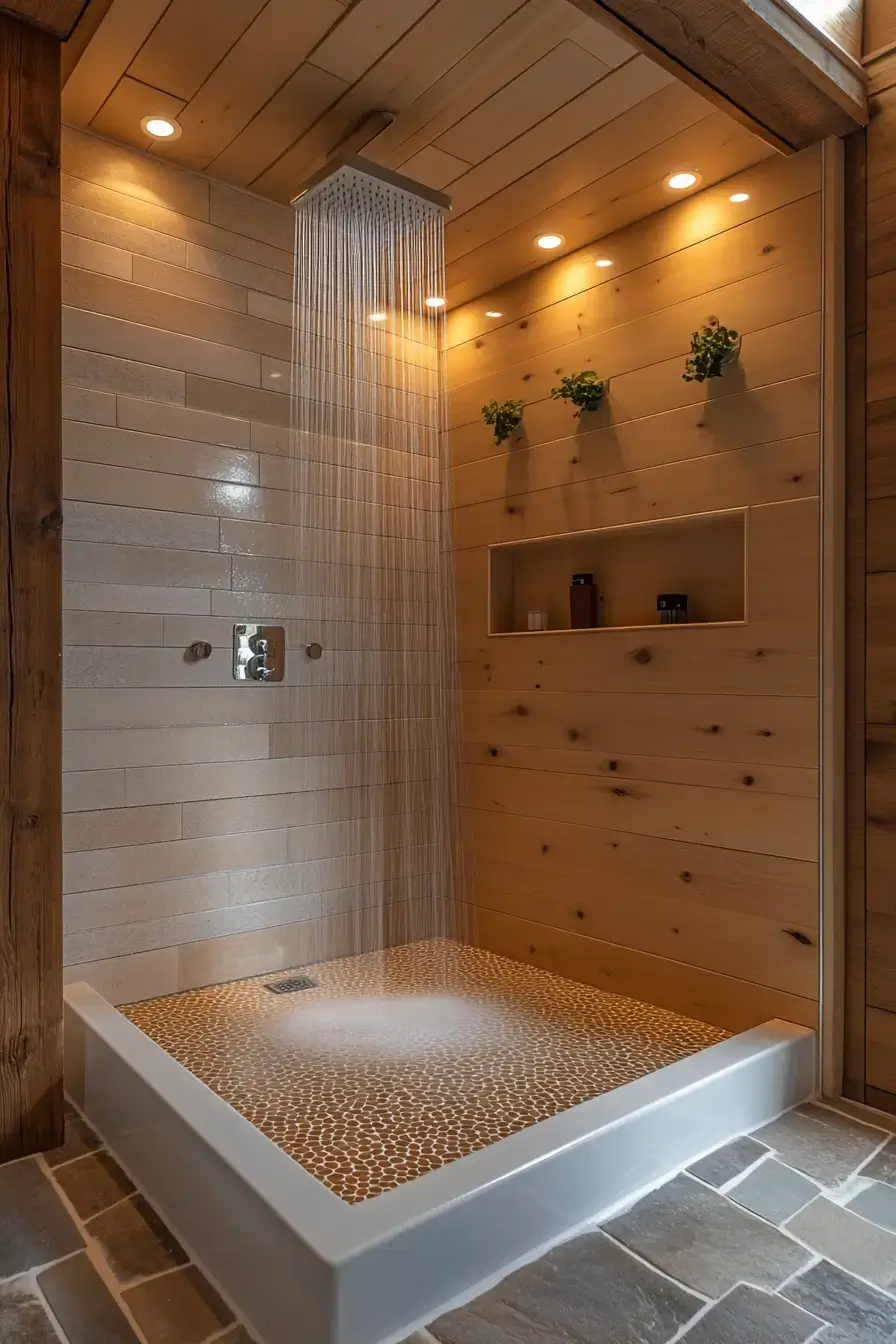 rustic walk in shower ideas