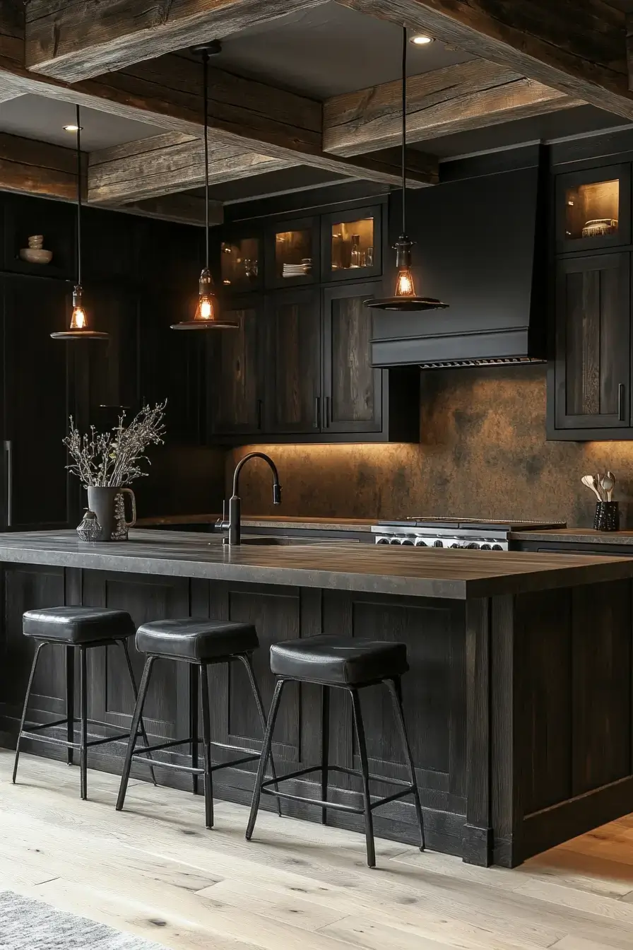 dark rustic kitchen