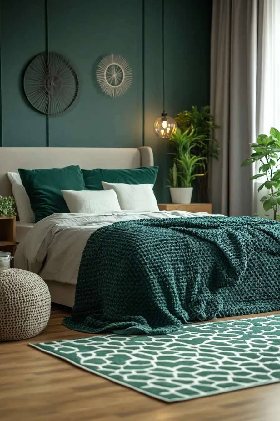 emerald green bedroom