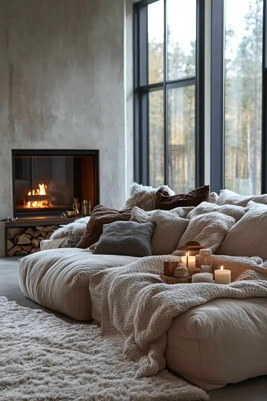 grey and beige living room