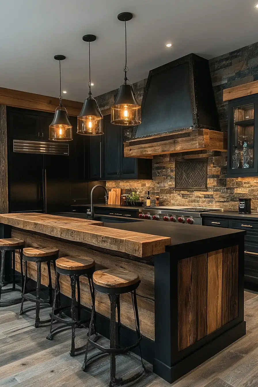 dark rustic kitchen
