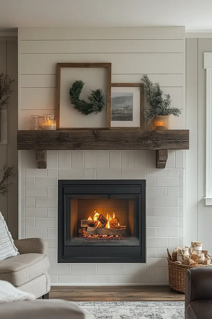 rustic farmhouse fireplace
