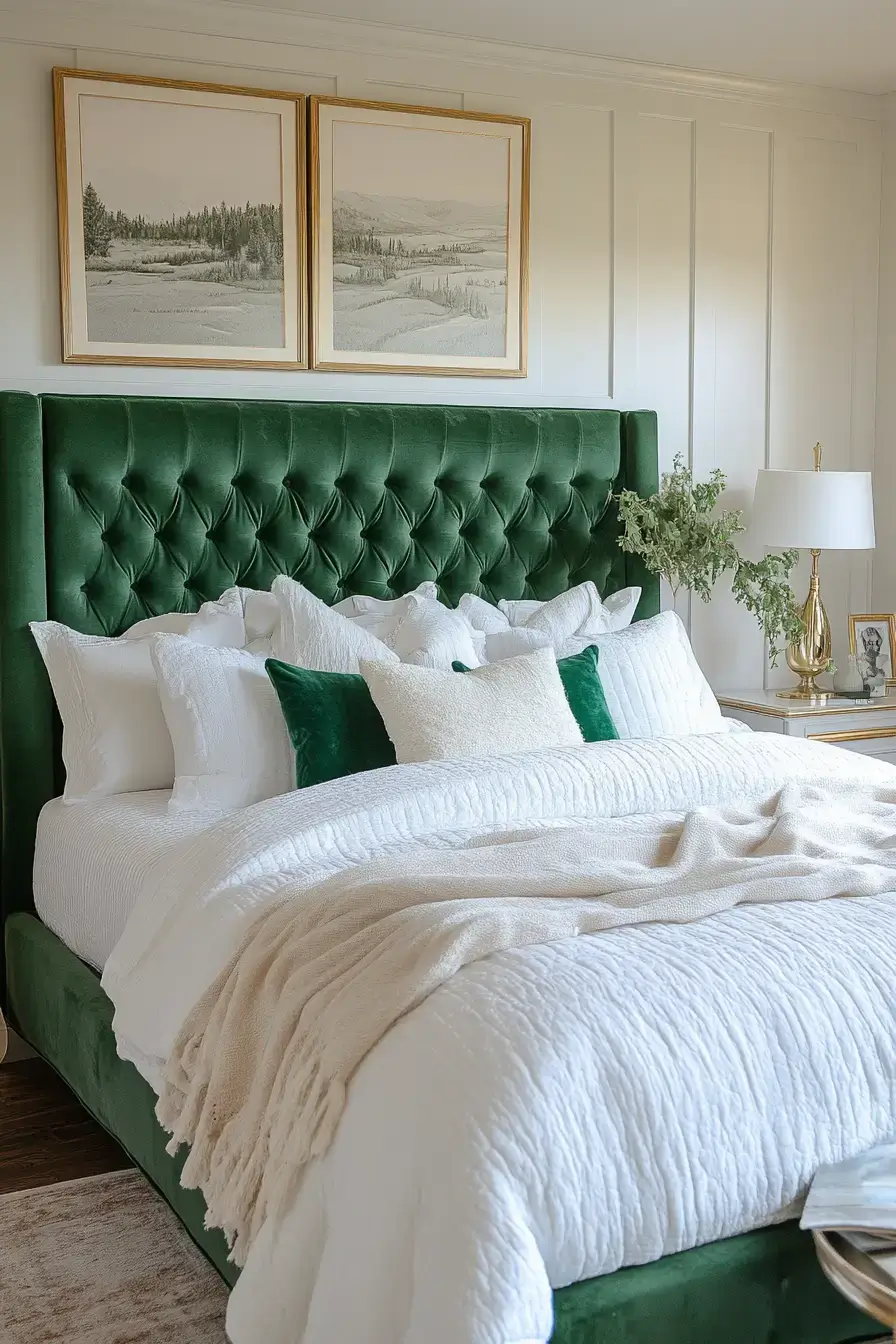 emerald green bedroom