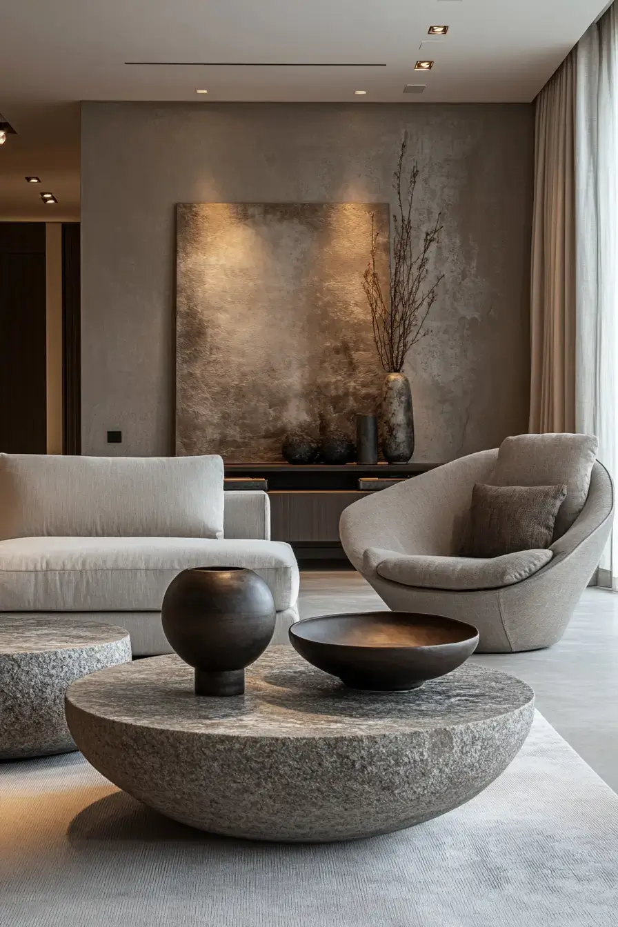 grey and beige living room