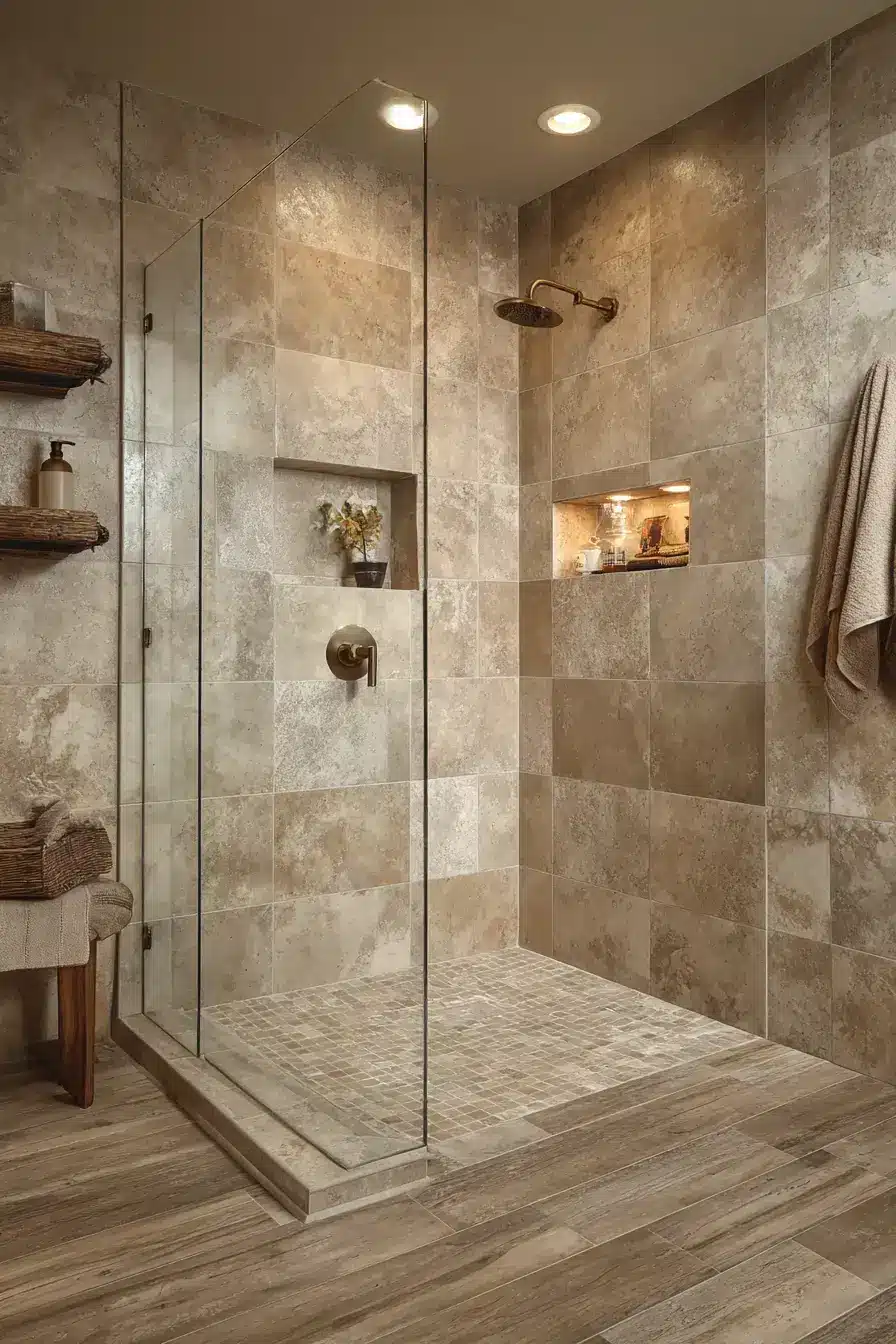 rustic walk in shower ideas