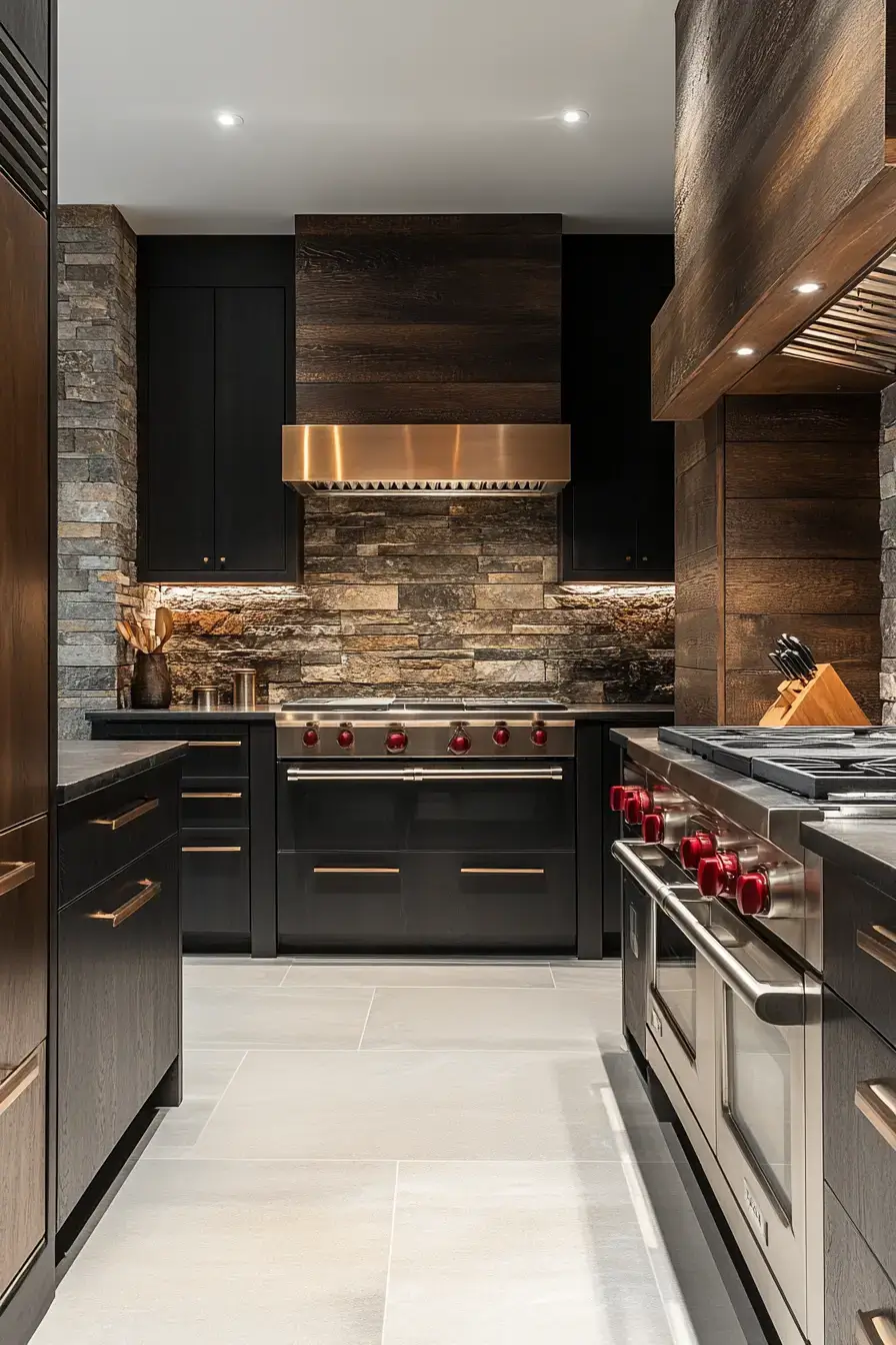 dark rustic kitchen