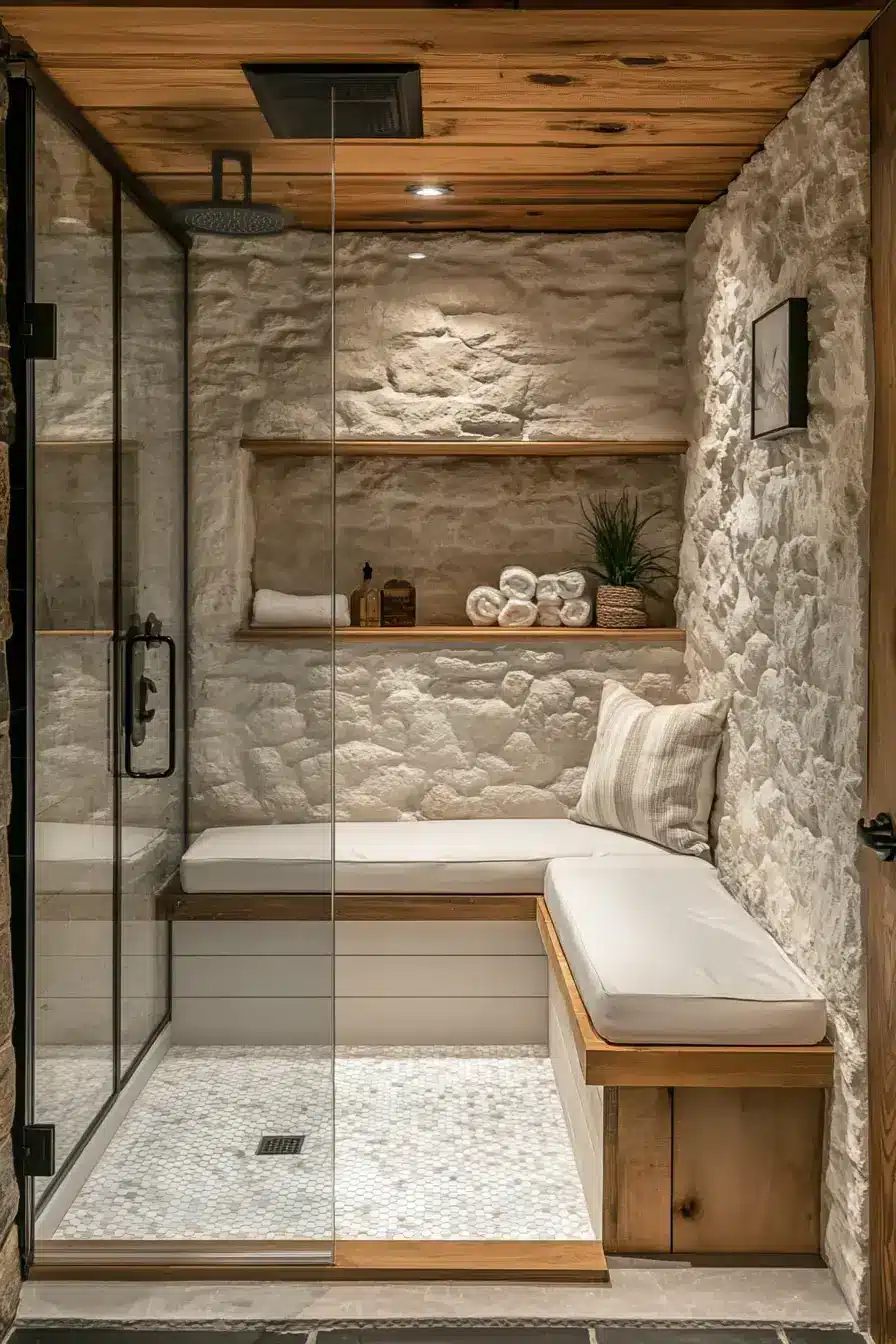 rustic walk in shower ideas